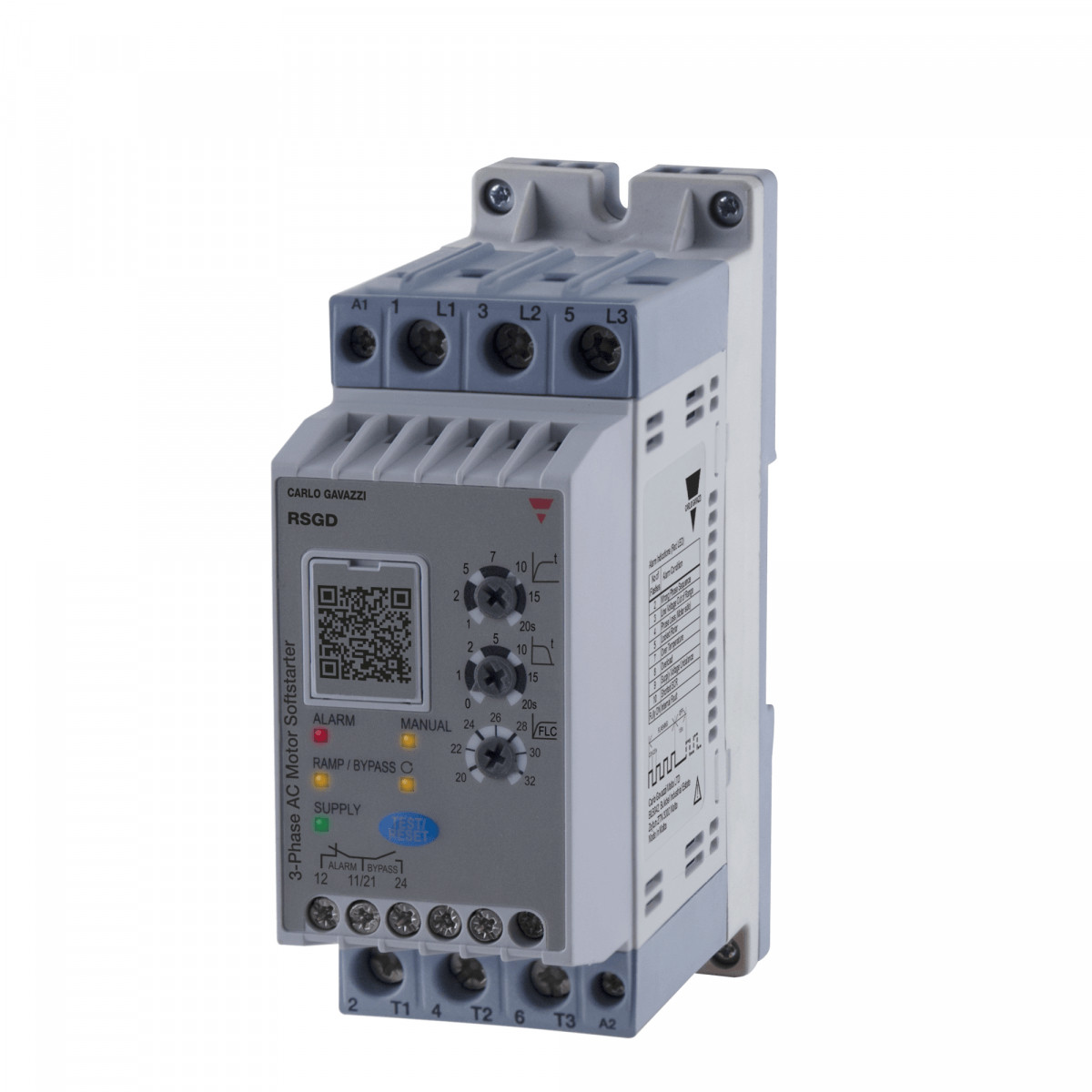 Carlo Gavazzi CG soft-starter alg.autotune 3-F(2-p)400vac 32a 24vac/VDC I/P+RLY