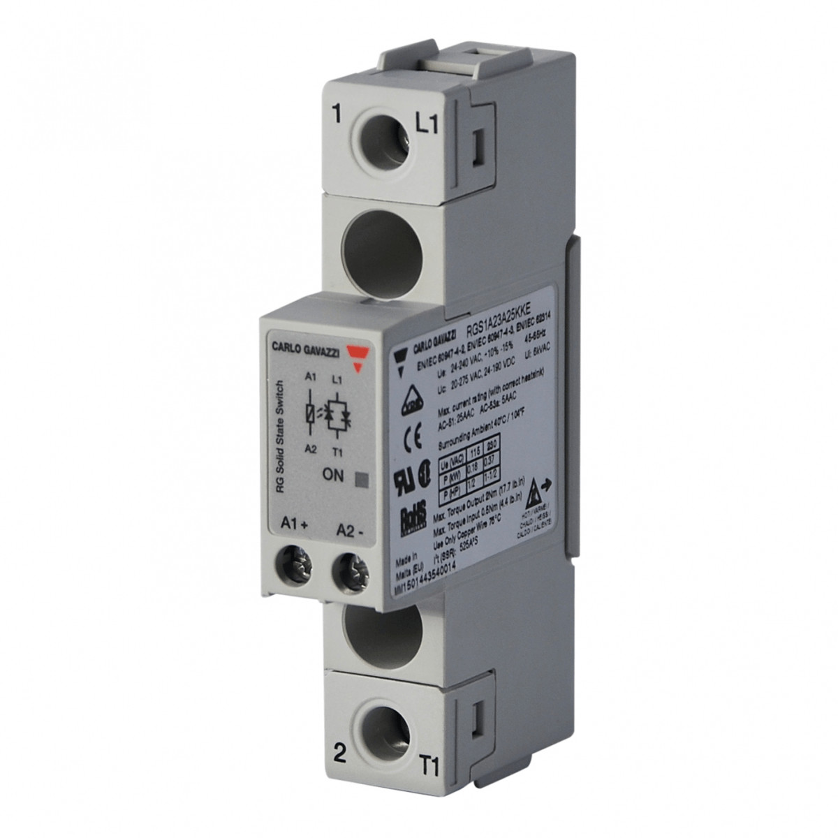 Carlo Gavazzi CG solid state 1-F ZC 600vac 50aac inp 20-275vac/24-190VDC E-SCHR