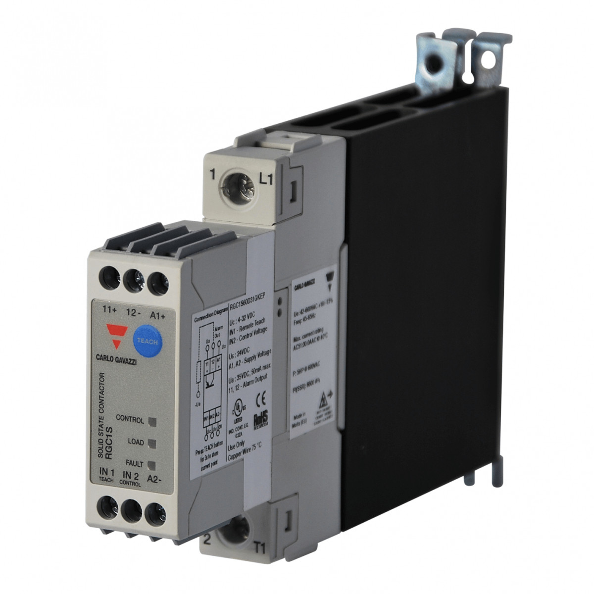 Carlo Gavazzi CG solid state 1-F ZS 600vac 30aac in 4-32VDC E-SCHR hoge i²t&bew.func