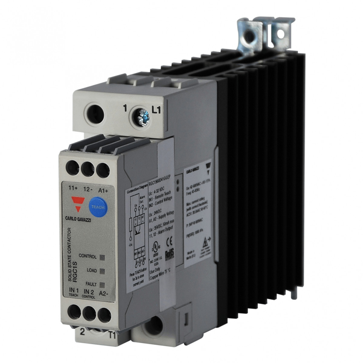Carlo Gavazzi CG solid state 1-F ZS 600vac 43aac in 4-32VDC E-SCHR hoge i²t&bew.func