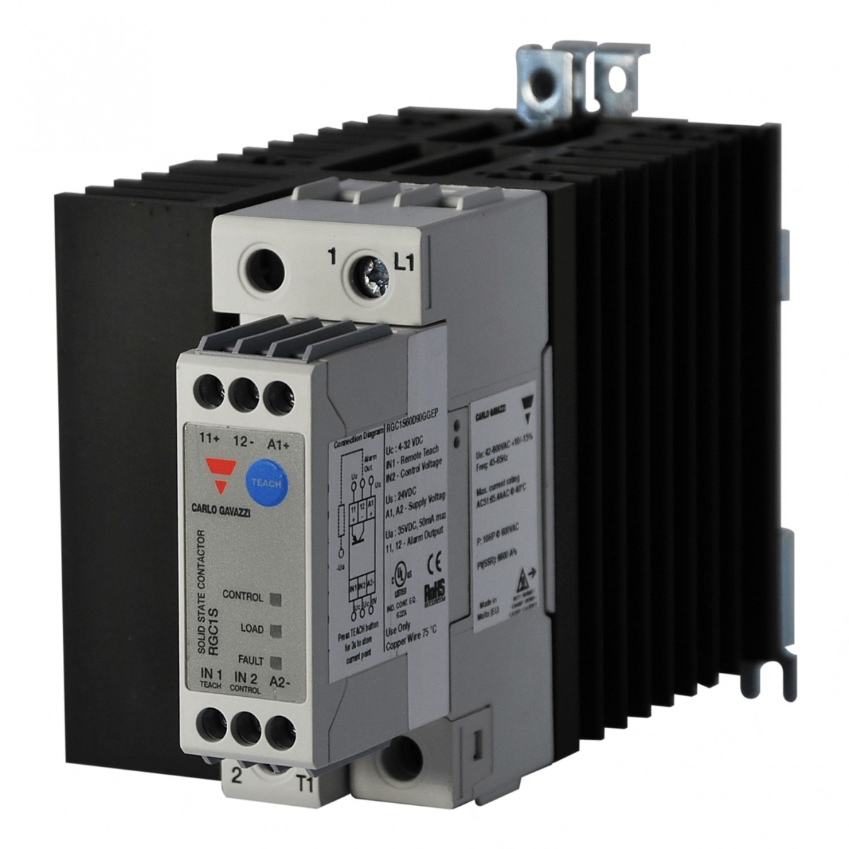 Carlo Gavazzi CG solid state 1-F ZS 600vac 85aac in 4-32VDC E-SCHR hoge i²t&bew.func
