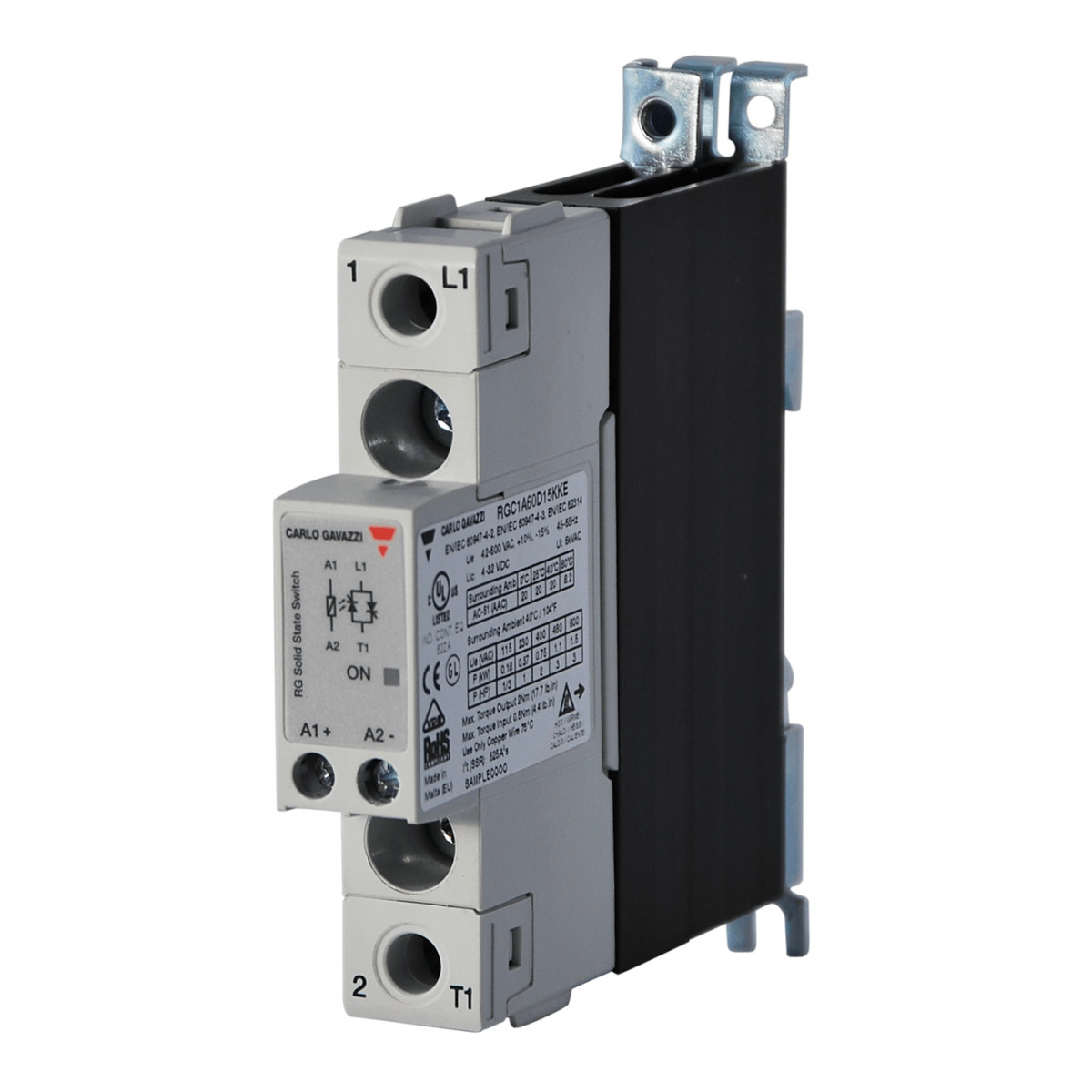 Carlo Gavazzi CG solid state relais 1-fase io 600vac 20aac inp 4-32VDC E-schroef