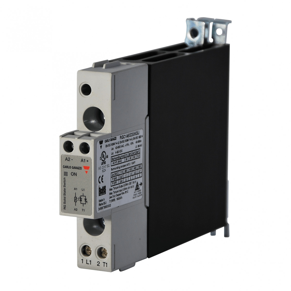 Carlo Gavazzi CG solid state relais 1-fase io 600vac 30aac inp 4-32VDC U-schroef