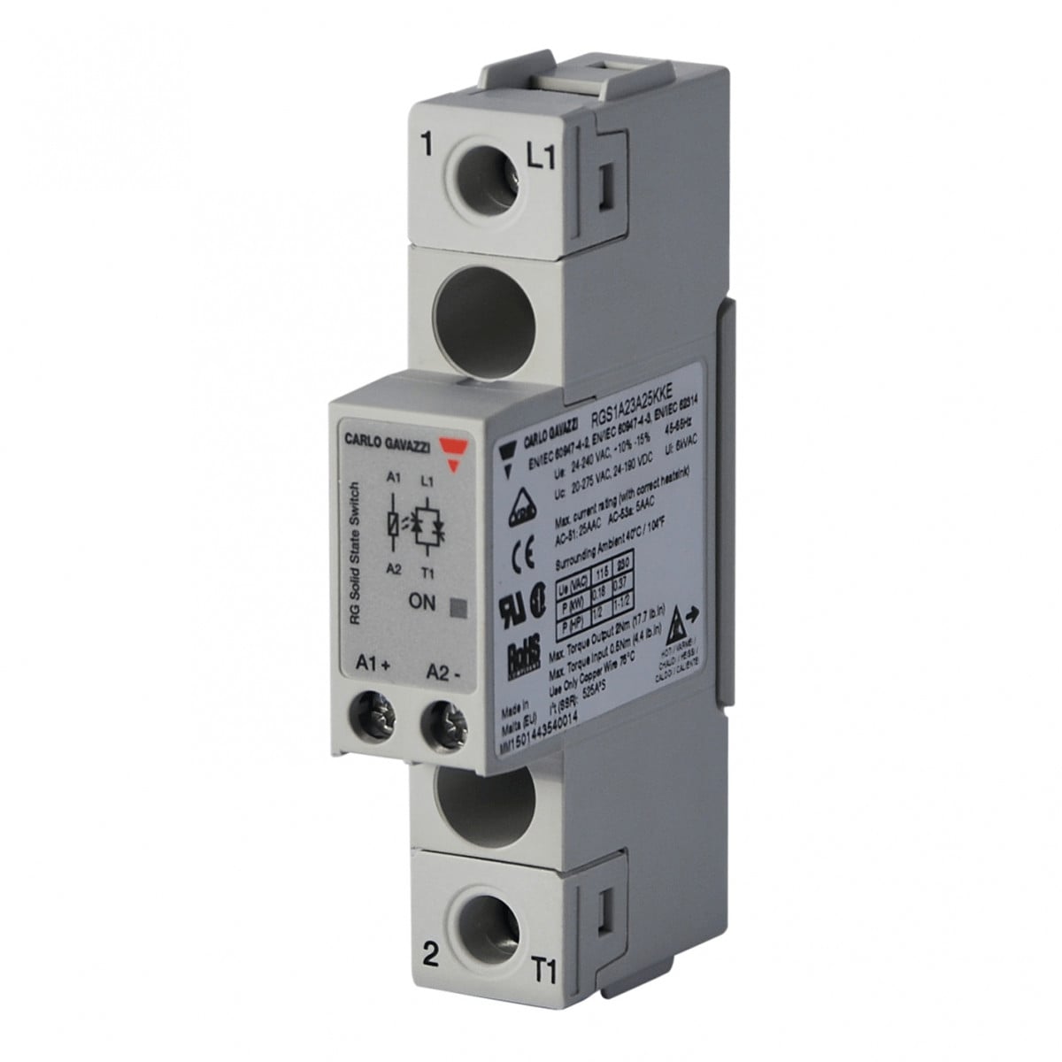 Carlo Gavazzi CG solid state relais 1-fase ZC 600vac/50aac inp 4-32VDC E-SCHR