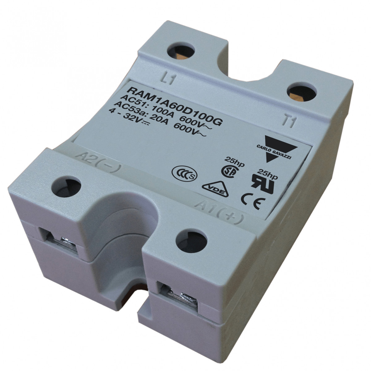 Carlo Gavazzi CG solid state relais 1-fase ZS 600vac 125aac inp 20-280vac/22-48VDC