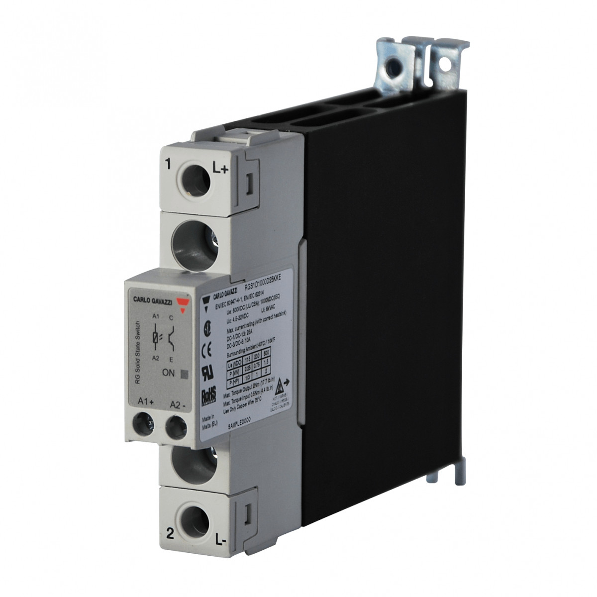 Carlo Gavazzi CG solid state relais 1-fase ZS 600vac 23aac inp 4-32VDC E-schroef