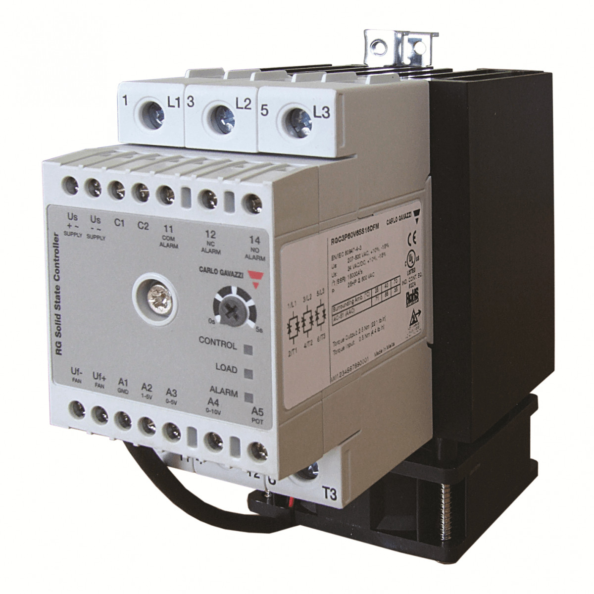 Carlo Gavazzi CG SSR relais 3-F SS&16FC 600vac 3x65aac inp 5&10VDC bew.func ext-DC