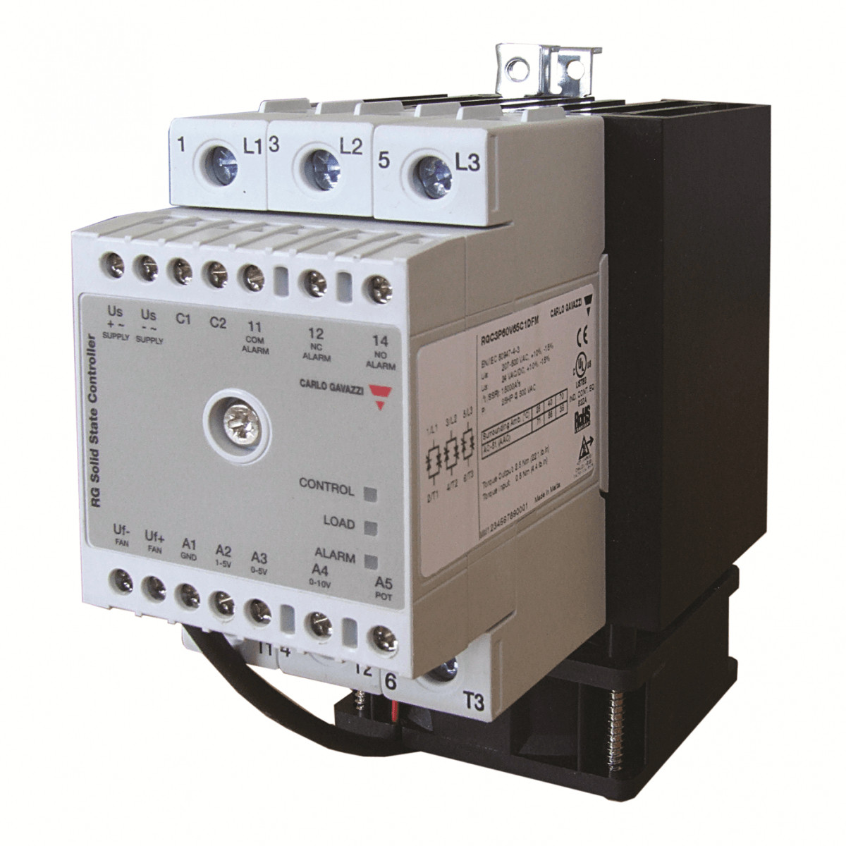 Carlo Gavazzi CG SSR relais 3-fase 16FC 600vac 3x65aac inp 5&10VDC bew.func ext-DC