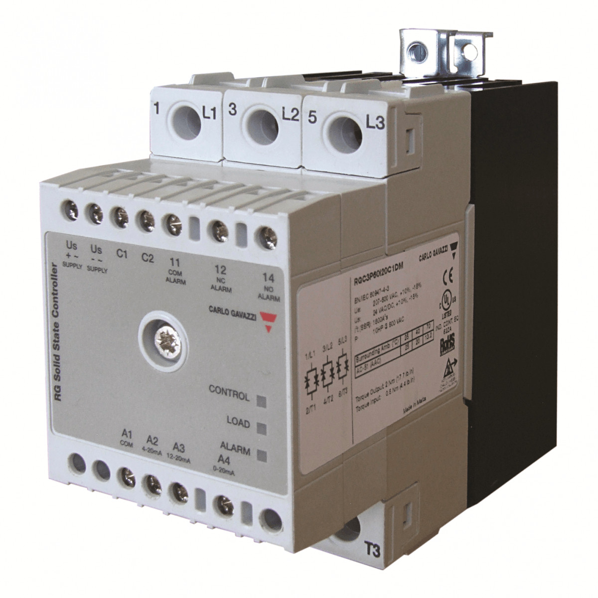 Carlo Gavazzi CG SSR relais 3-fase 1FC 600vac 3x20aac inp 20madc bew.func ext-DC