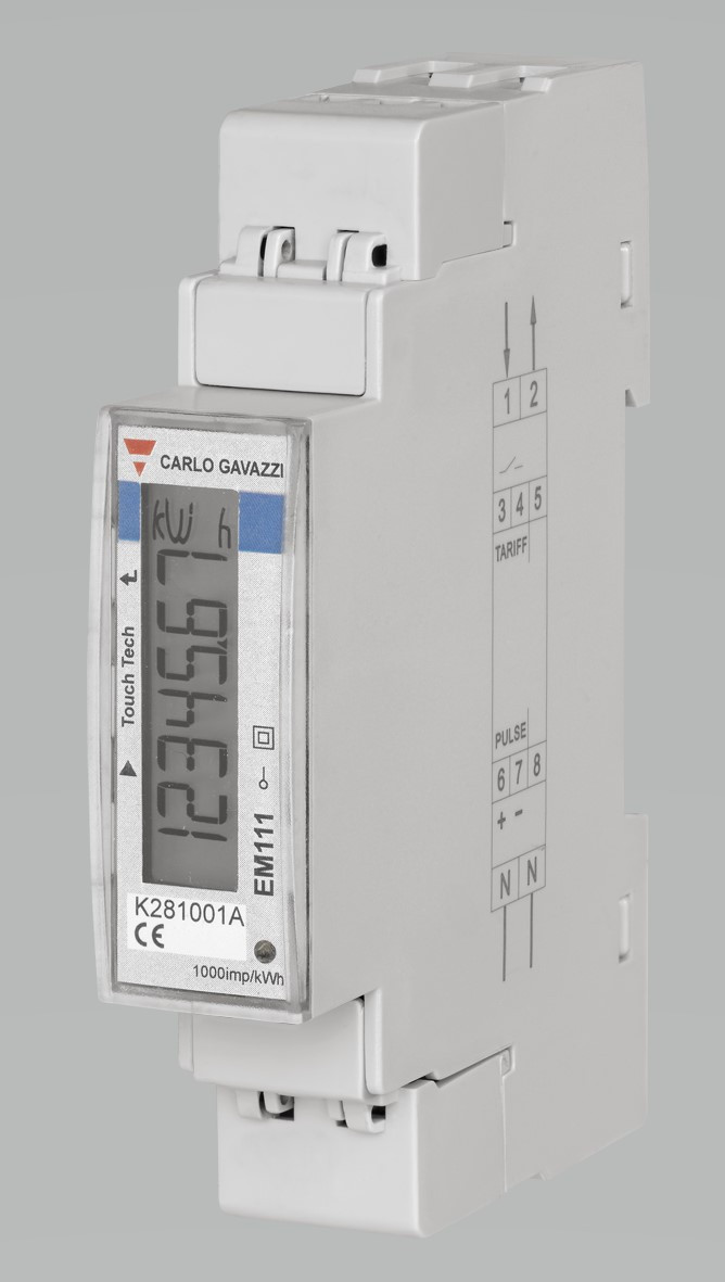 Carlo Gavazzi EM111 CG Energiemtr/anal 1-F KWH-MTR digt 45aac 230VLN RS485 modb mid-B 70?C