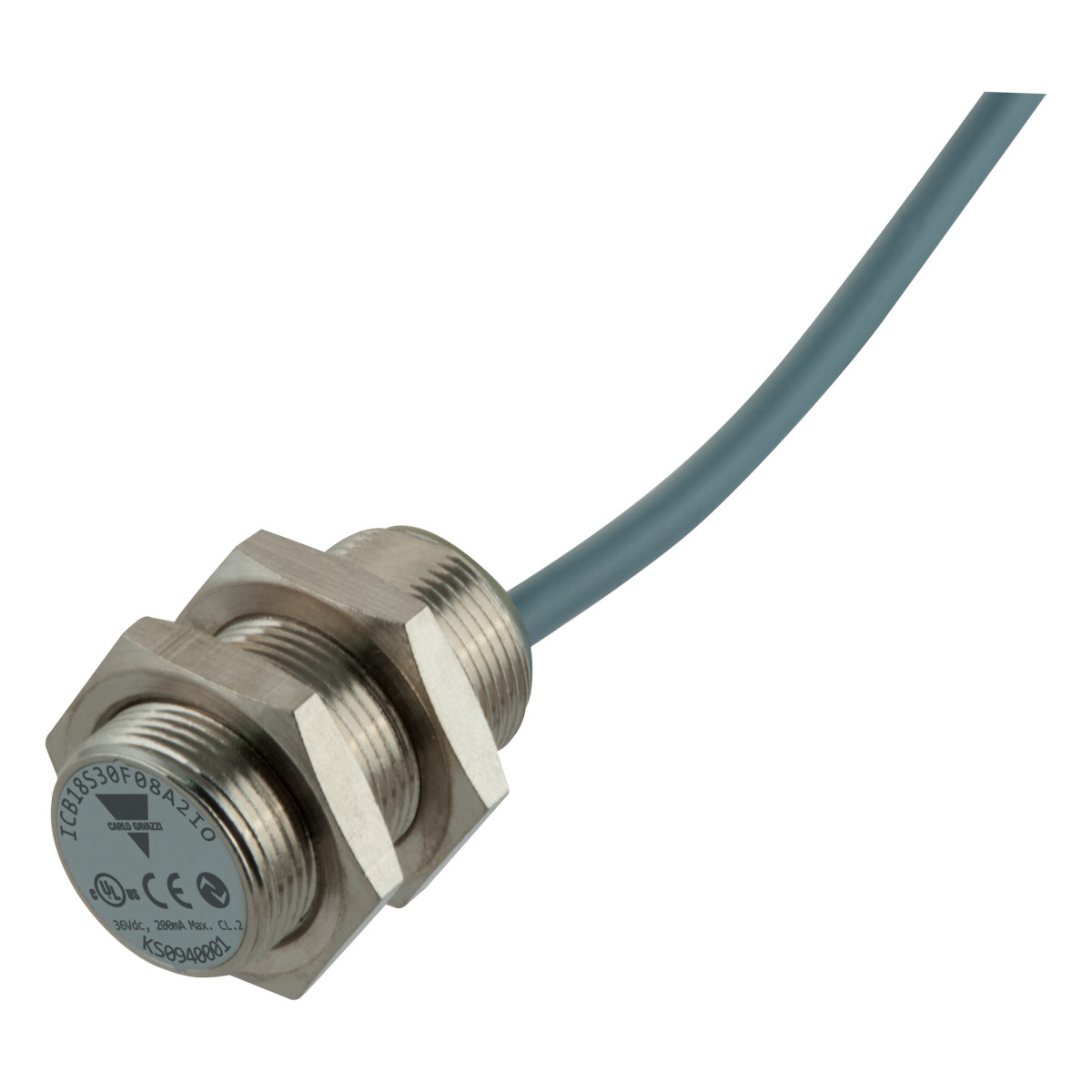 Carlo Gavazzi ICB18S CG Induct sens messing M18 kabel,L=30MM, 8MM bondig io-link