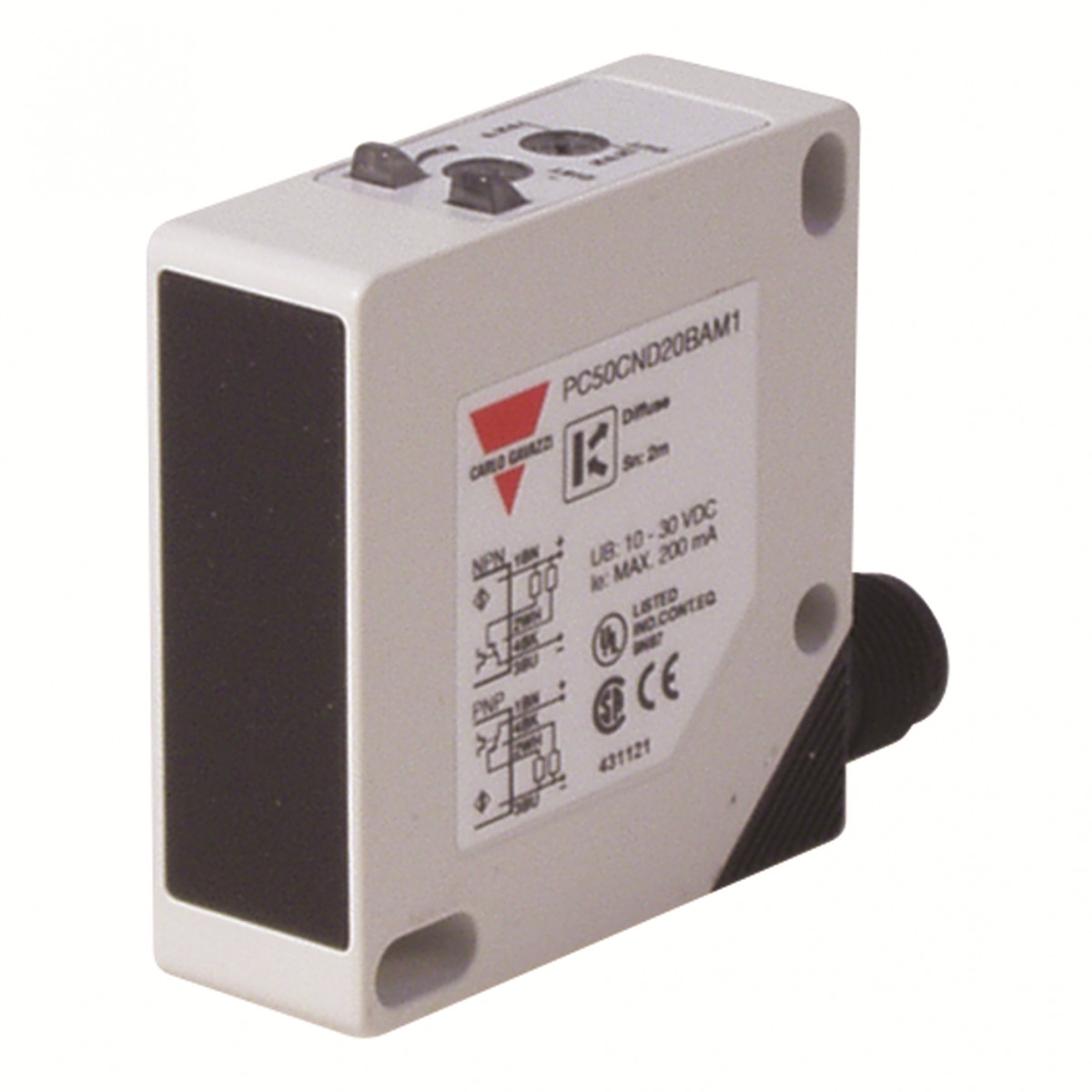 Carlo Gavazzi PC50 CG Fotocel ontvanger, kunststof,17x50x50mm, NPN/PNP-no+nc, 20M, con