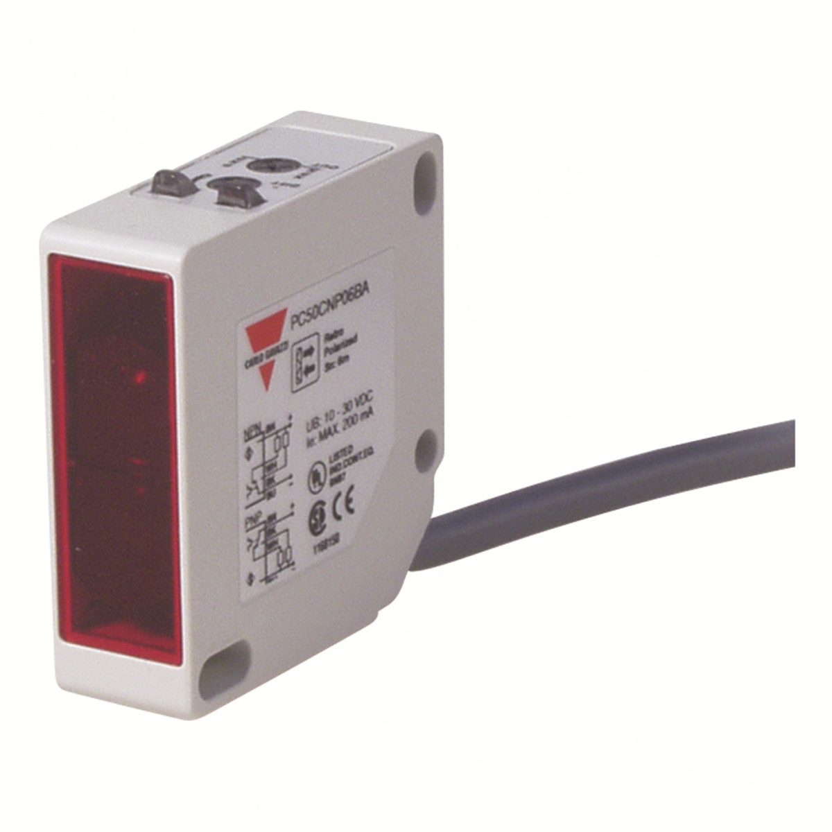 Carlo Gavazzi PC50 CG Fotocel RTR RFL gepol KNSTF 17x50x50mm 6MTR NPN/PNP-no+nc MT HG kab