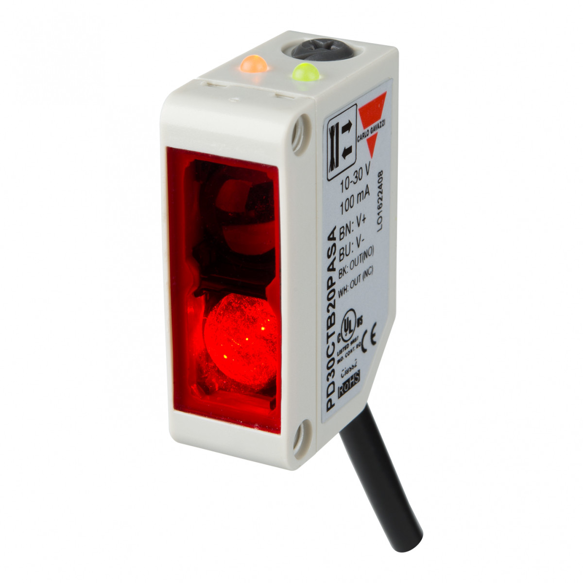 Carlo Gavazzi PD30 CG Fotocel or achtrgr KNSTF 10x30x20 200MM ZB-RD NPN-no/NC,T-pot kab