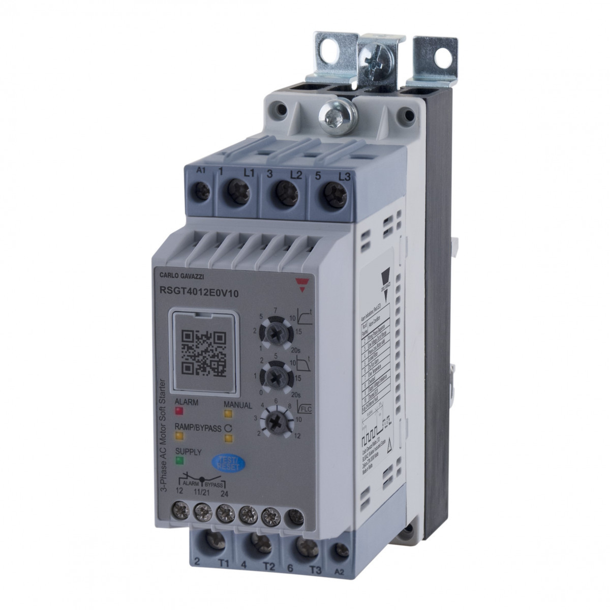 Carlo Gavazzi RSGT CG Soft-starter alg.autotune 3-fase 400vac 12a 110-400vac I/p+o/L+RLY