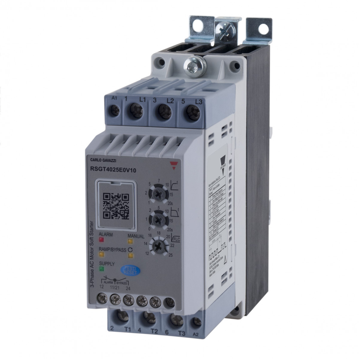 Carlo Gavazzi RSGT CG Soft-starter alg.autotune 3-fase 600vac 25a 24vac/VDC I/p+o/L+RLY