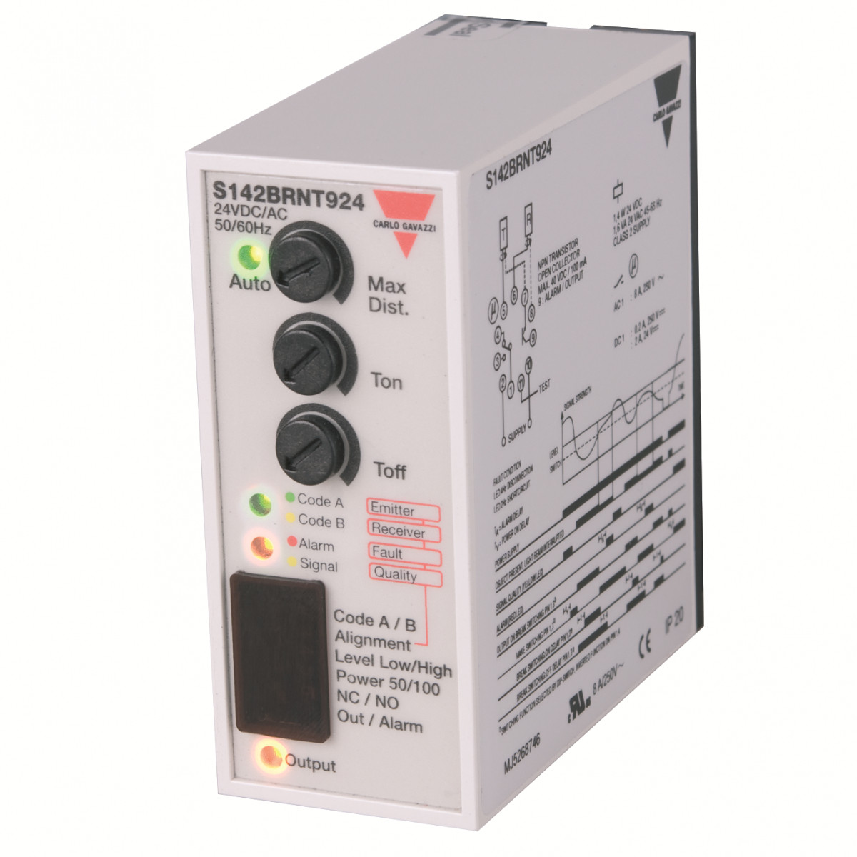 Carlo Gavazzi S142B CG Fotocel versterker mofr/T rel+npn 1-kan test 24 vac/DC 11-pins tijd