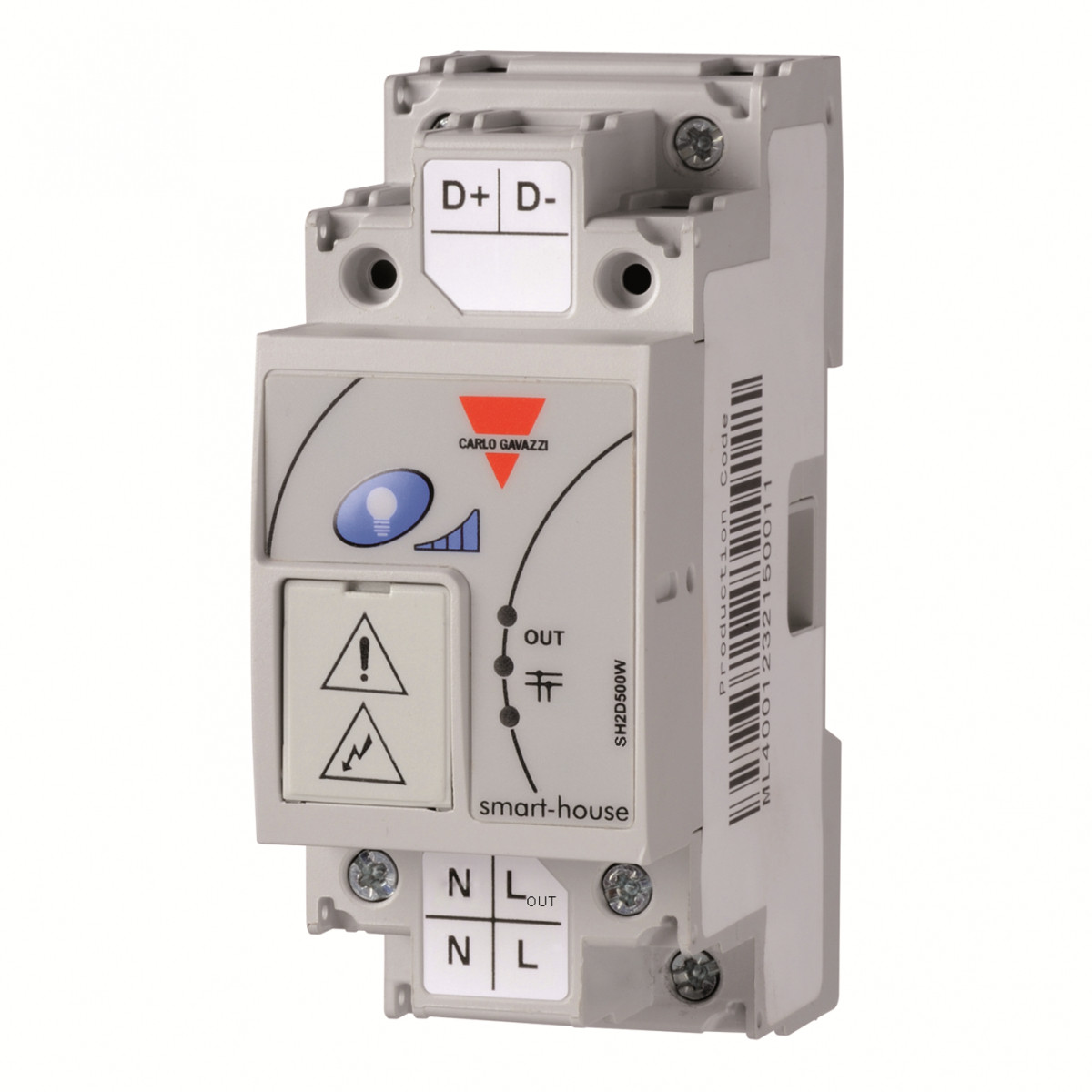 Carlo Gavazzi SH2D CG Smart dupline 1-kan dimmeruitg 500W excl.energiemeting din-rail