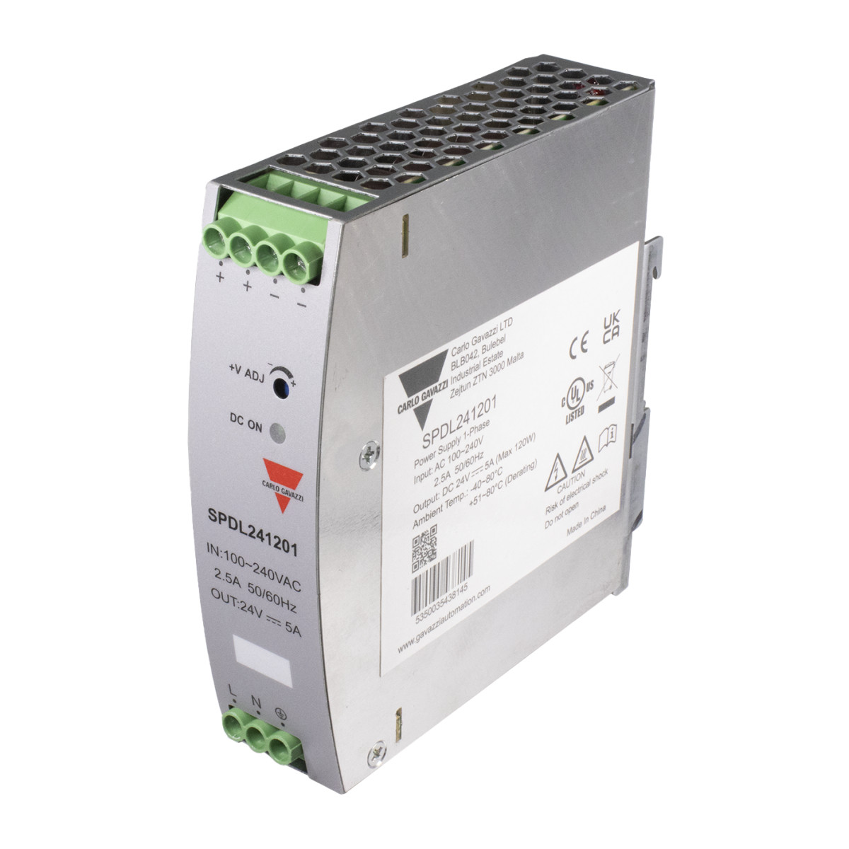 Carlo Gavazzi SPDL CG Schakelende voeding compact, din-rail 120W, 24V schroef 32 MM