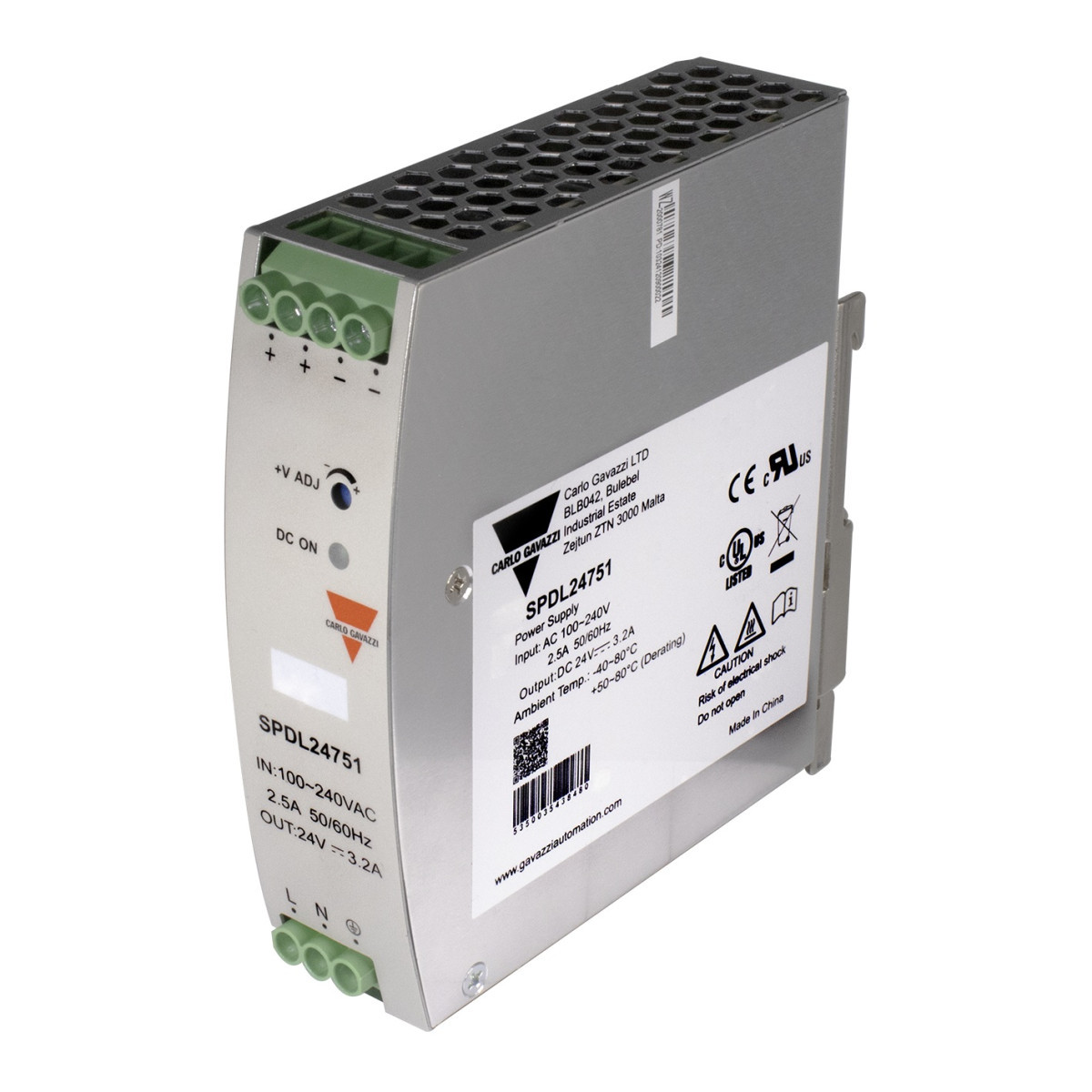 Carlo Gavazzi SPDL CG Schakelende voeding, din-rail 75W,24V, 3,2 schroefaansl.32 MM