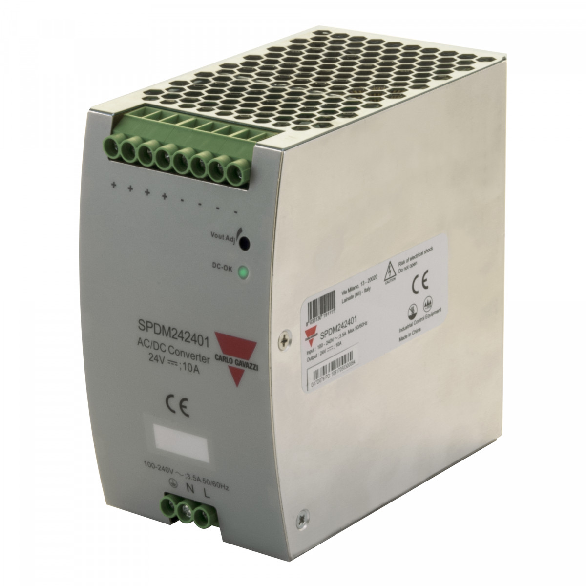 Carlo Gavazzi SPDM CG Schakelende voeding compact, din-rail 240W, 24V schroef, 70 MM