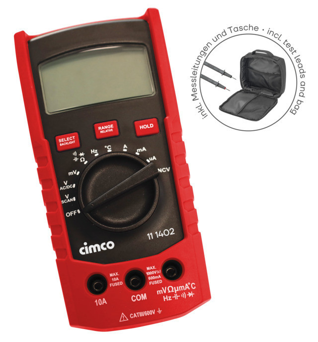 Cimco Digitale Multimeter DMM 310 TRMS incl. tas