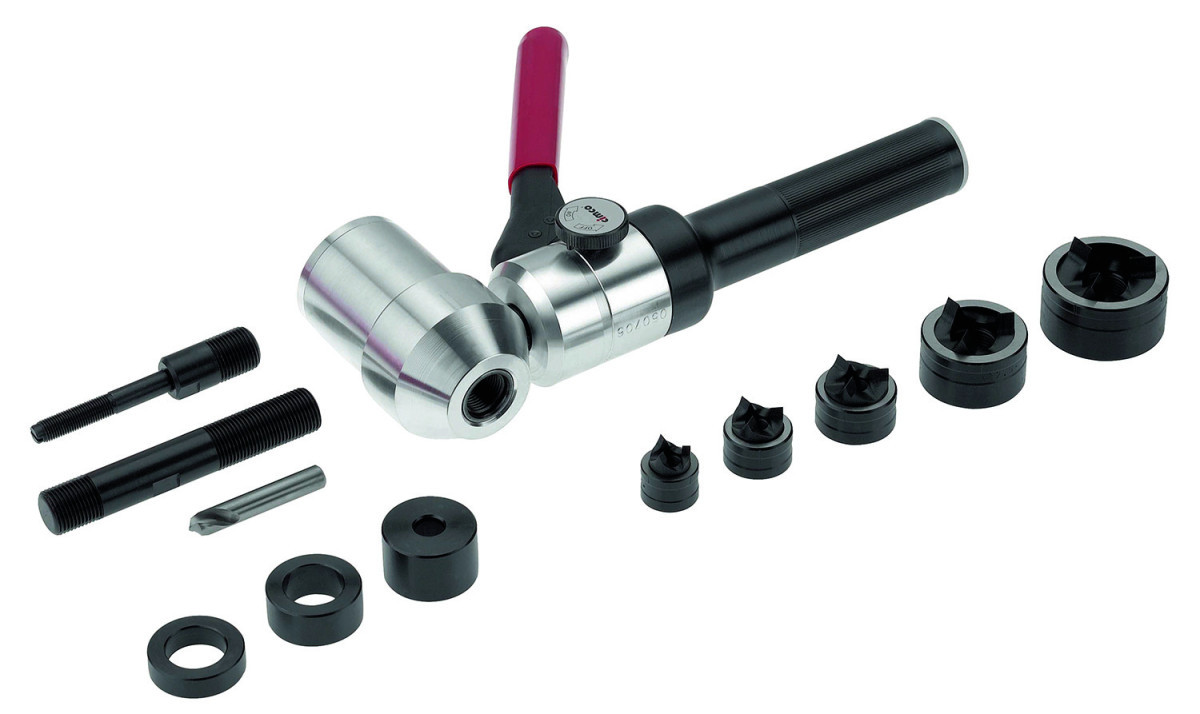 Cimco Gatenpons Diamant set, 12-delig incl. hydraulische handpons (90GR)