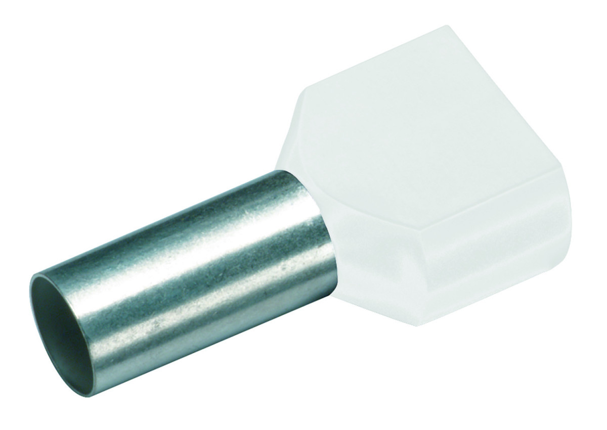 Cimco Geïsoleerde Twin adereindhuls, 2X 0,75MM², lengte 10MM, wit