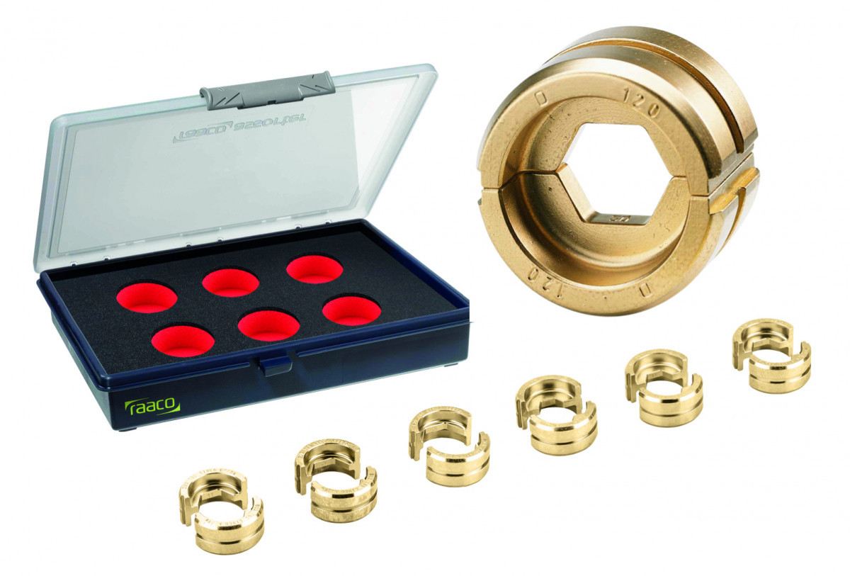 Cimco Persmatrijzen Set 6-delig, buiskabelschoen zeskant, 70MM² T/M 240MM²