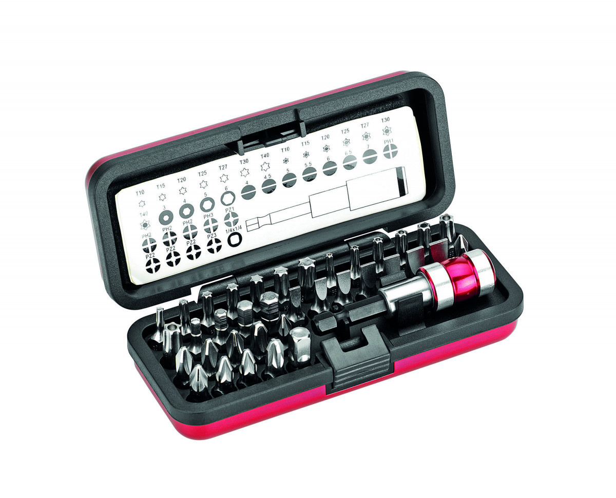 Cimco Bit Set in alumminium box, 37-delig