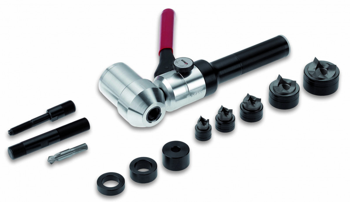 Cimco Gatenpons Diamant va set, 12-delig incl. hydraulische handpons (90GR)