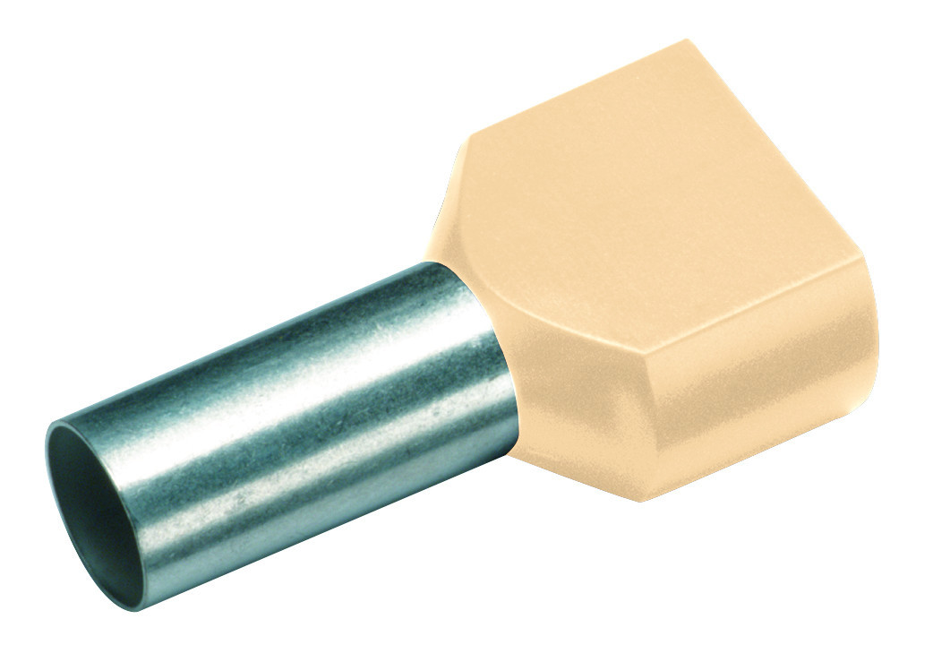 Cimco Geïsoleerde Twin adereindhuls, 2X 10MM², lengte 14MM, ivoor