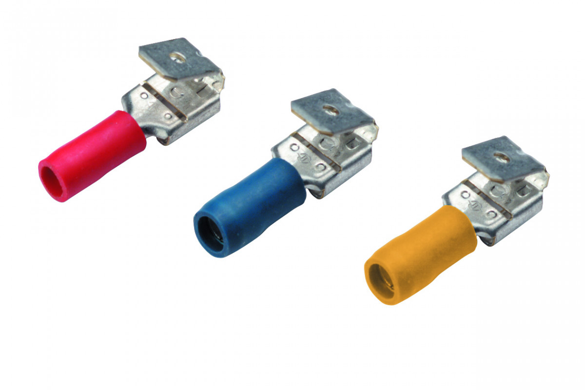 Cimco Geïsoleerde Vlaksteekhuls met lip 0,5 - 1MM² / 6,3MM X 0,8MM, rood