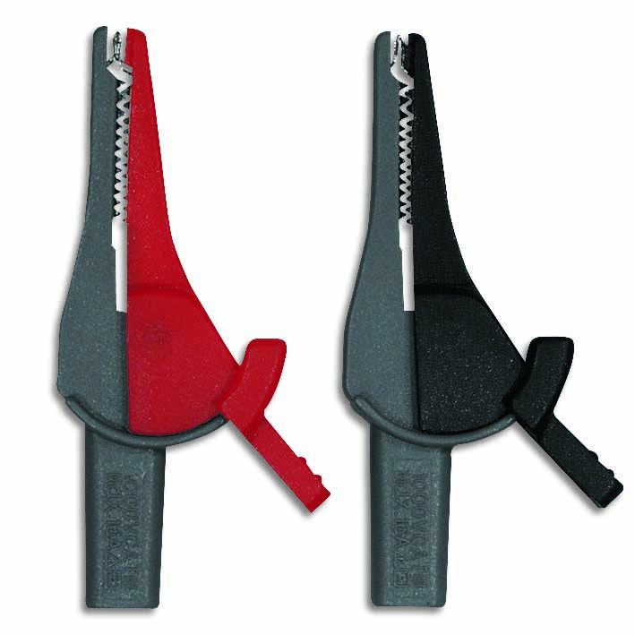 Cimco Krokodillenklemmen Set, grijs/rood en grijs/zwart