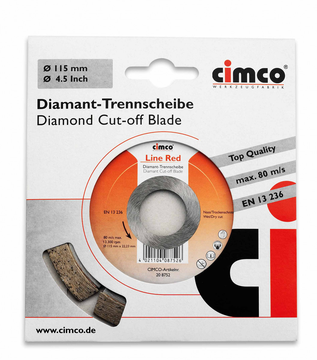 Cimco Slijpschijf Diamant, 115MM, line red