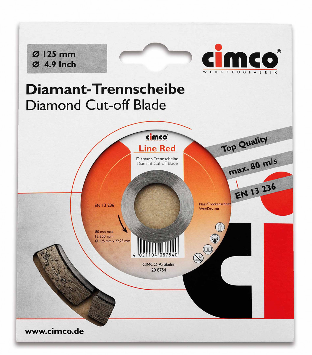 Cimco Slijpschijf Diamant, 125MM, line red