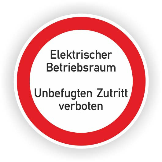 Cimco Verbodssymbool "elektrischer betriebsraum"