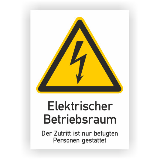 Cimco Waarschuwingsbord "elektrischer betriebsraum" kunststof
