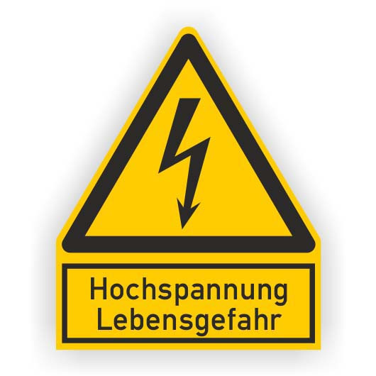 Cimco Waarschuwingsbord "HSP lebensgefahr" kunststof