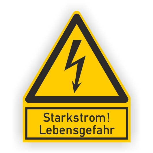 Cimco Waarschuwingsbord "starkstrom lebensgefahr" kunststof