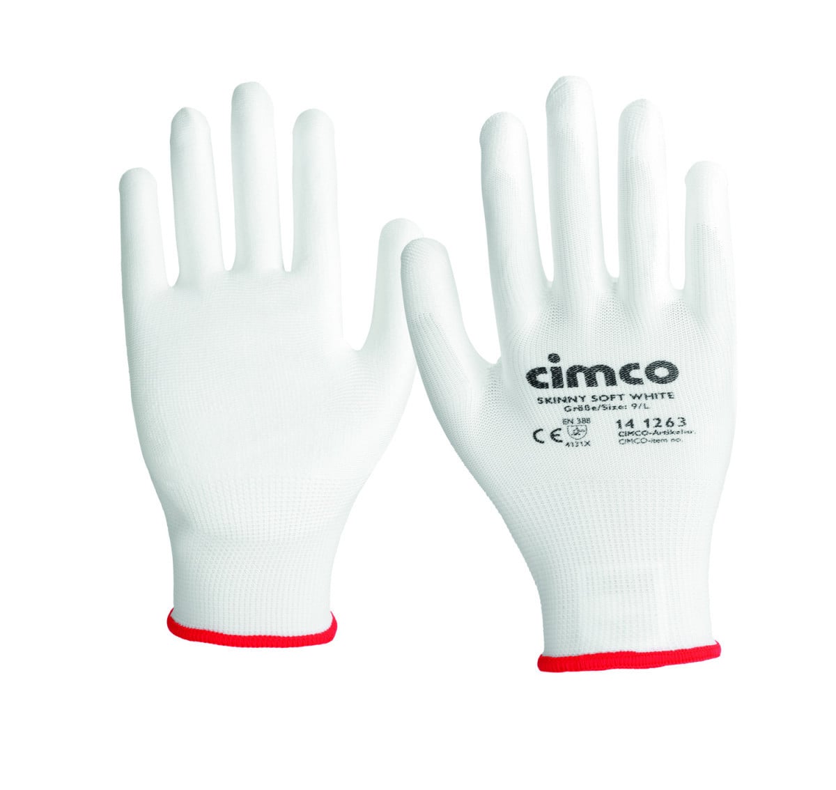Cimco Werkhandschoenen Skinny soft, wit, maat 8/M