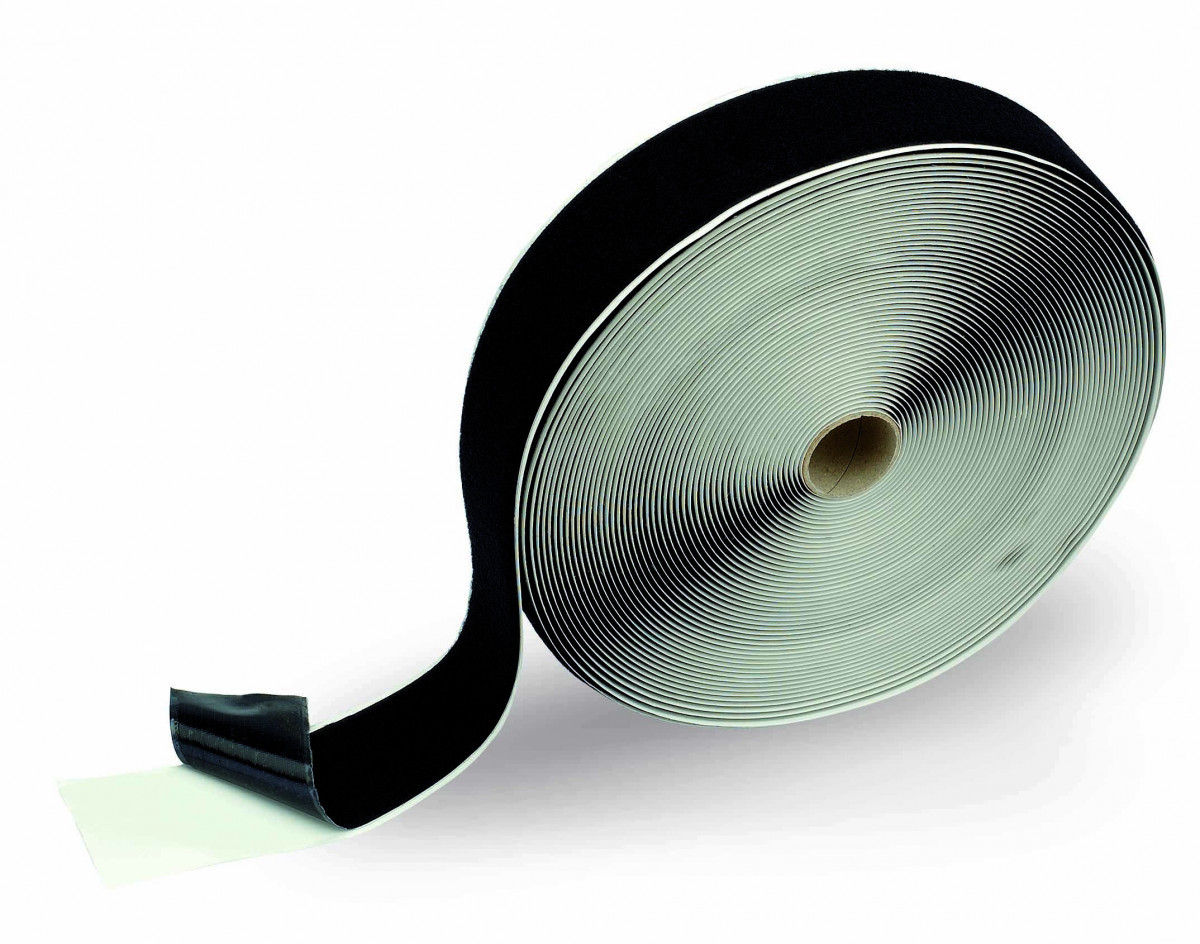 Cimco Zelfklevend Klitteband op rol, 20MM X 10 meter, zwart