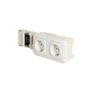 Clixys Wandgootdoos met 2-voudige WCD si214 alpinwit, 3-fase connector