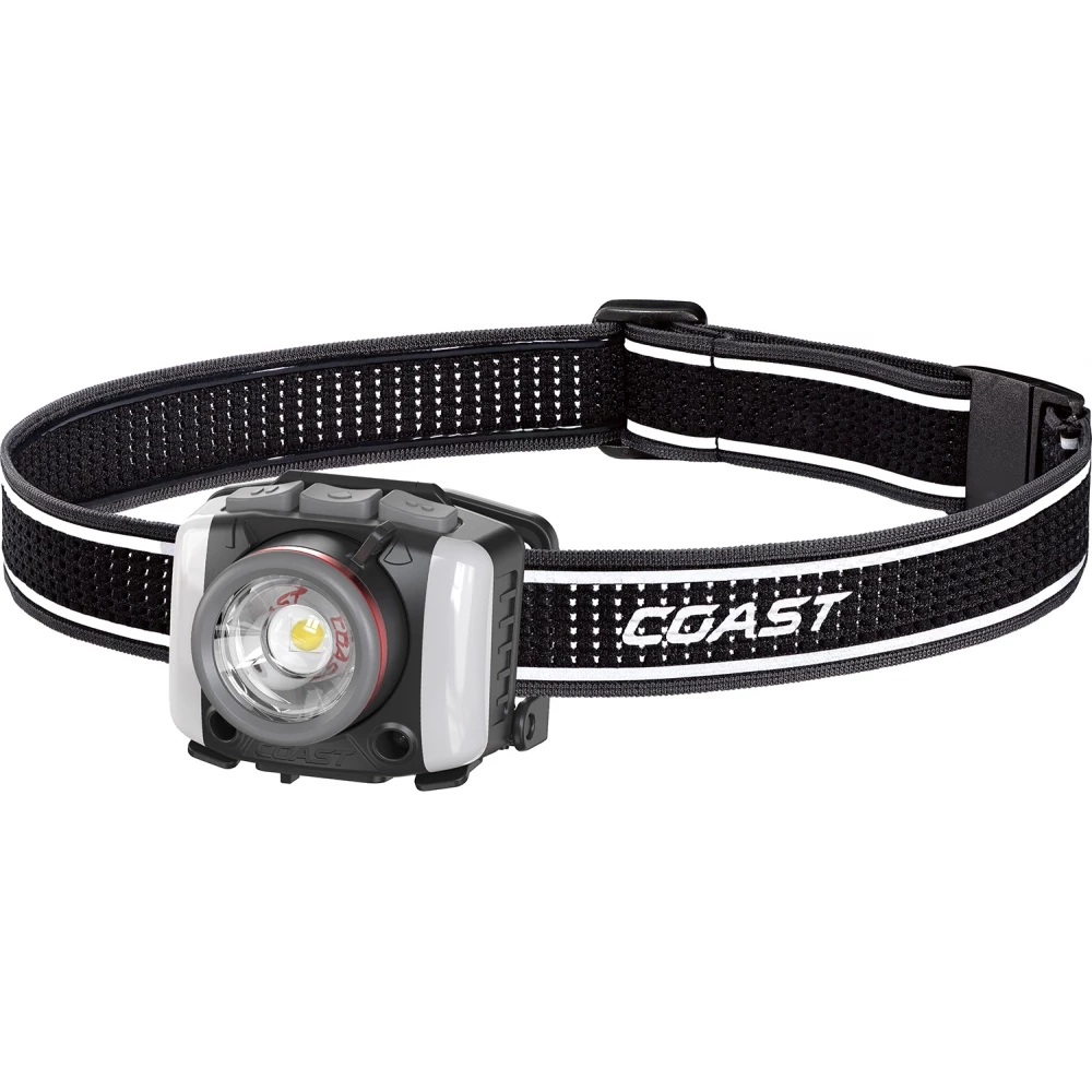 Coast FL90R hoofdlamp opl.dim.1200LM rood/groen/uv usb inczx350 blister