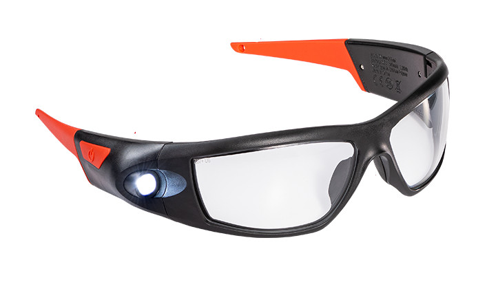 Coast Veiligheidsbril met verlichting SPG400 oplaadbare veiligheidsbril met verlichting