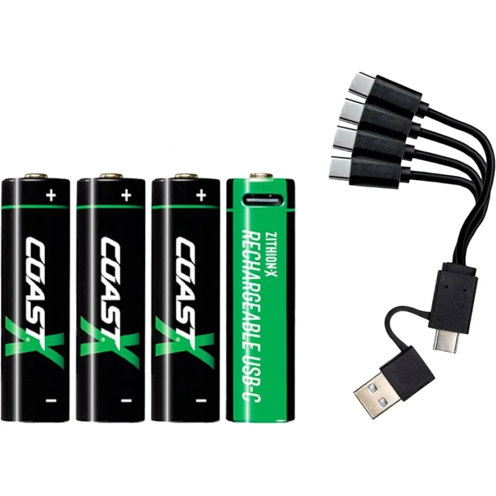 Coast Zithion-X li-ion batt.aa oplaadbaar 1,5V 2400mah usb-C blister 4