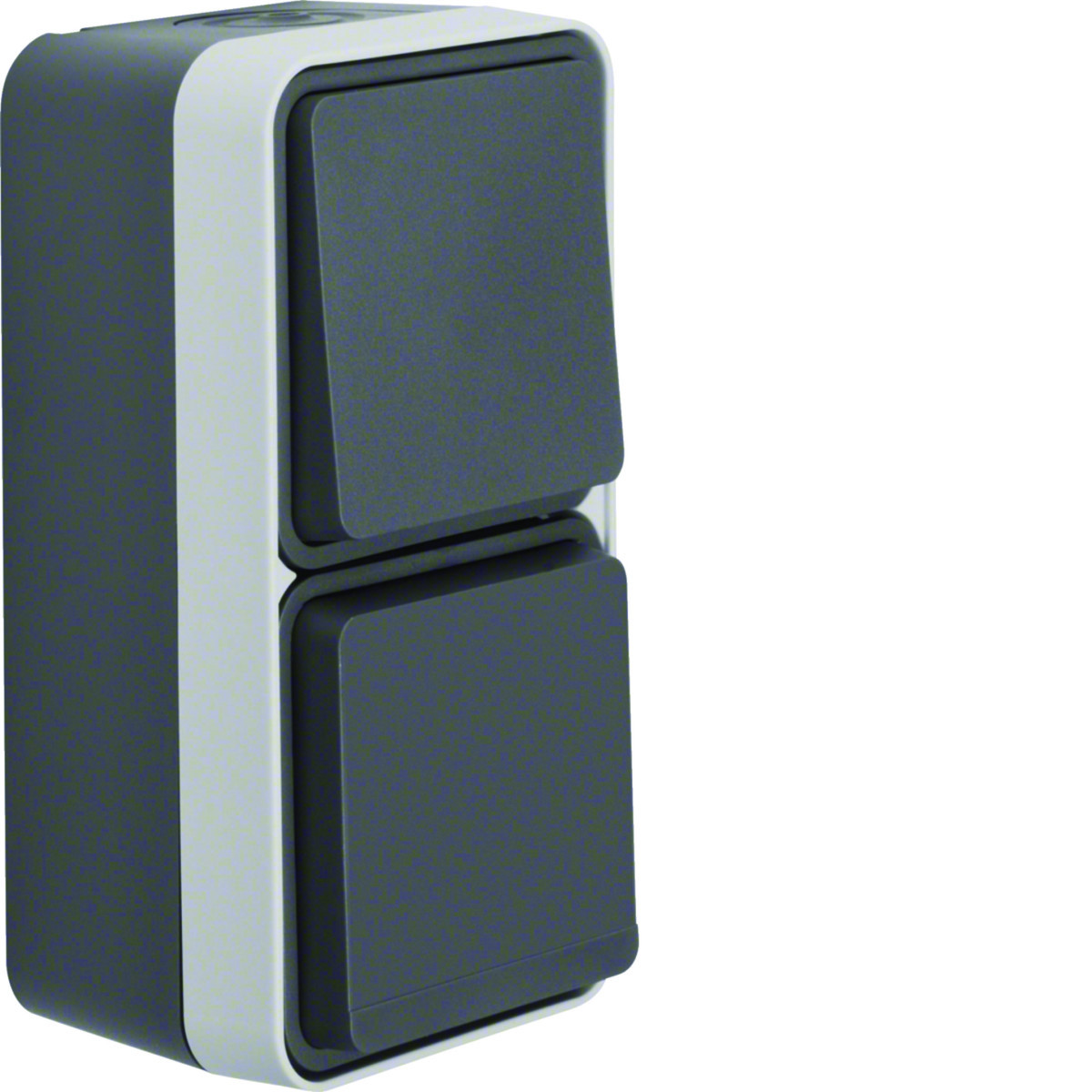 Combi Contactdoos + wisselschakelaar met behuizing, W.1 eco, grijs