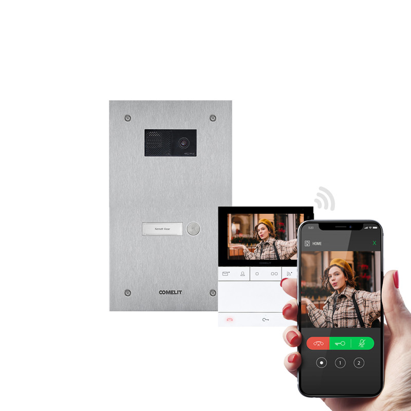 Comelit SteelSwitch Enkelvoudige Steelswitch logos HF wifi kit simplebus