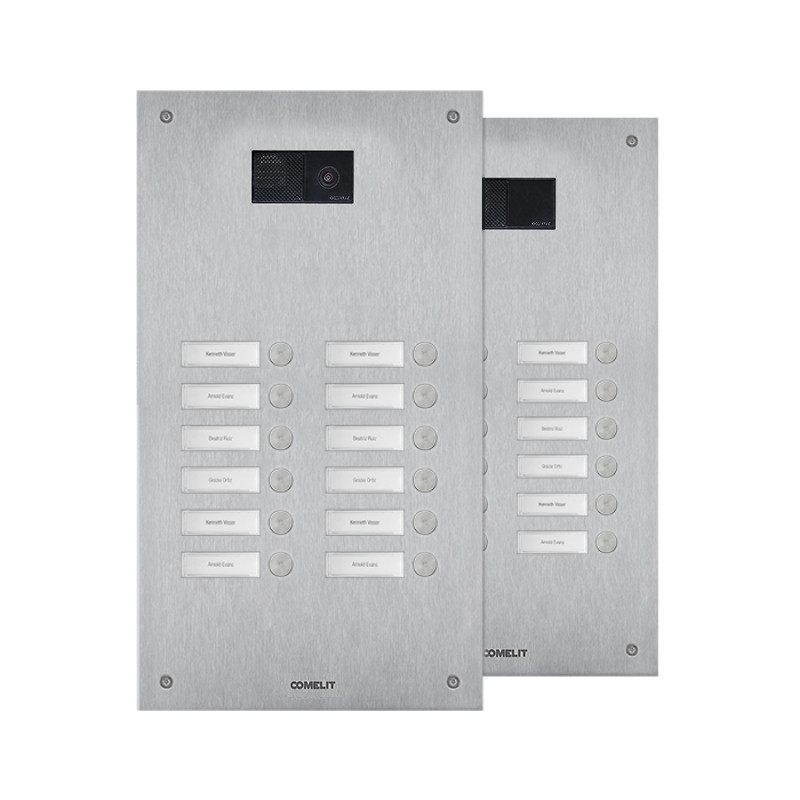 Comelit SteelSwitch Steelswitch RVS deurbelpaneel met 12 drukknoppen, 2 rijen
