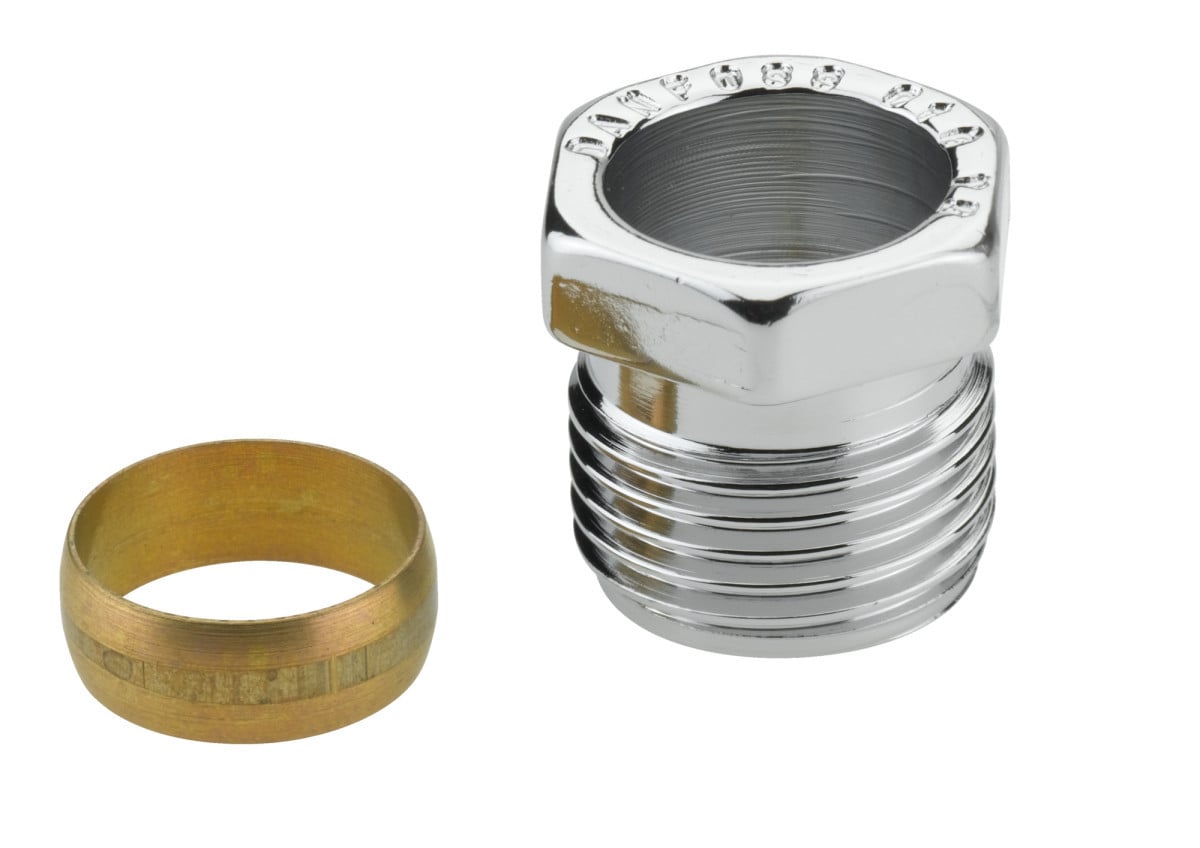 Danfoss Knelfittingen Knelset 1/2" 16MM dunwandig/koper chroom